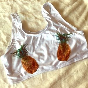 Pineapple swim suit top